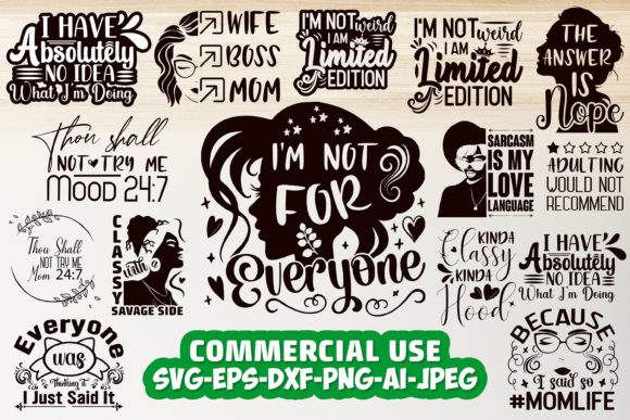 Sarcastic SVG Bundle Funny Quote Graphic Review